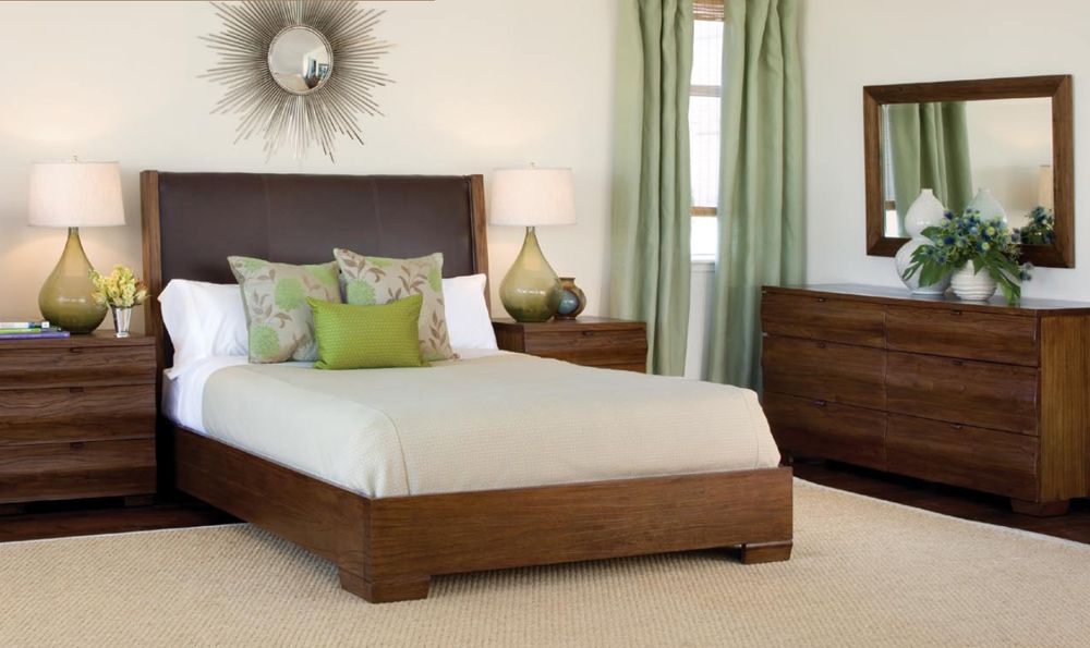 northridge leather platform bed bedroom modern chic design style sturdy rustic chic