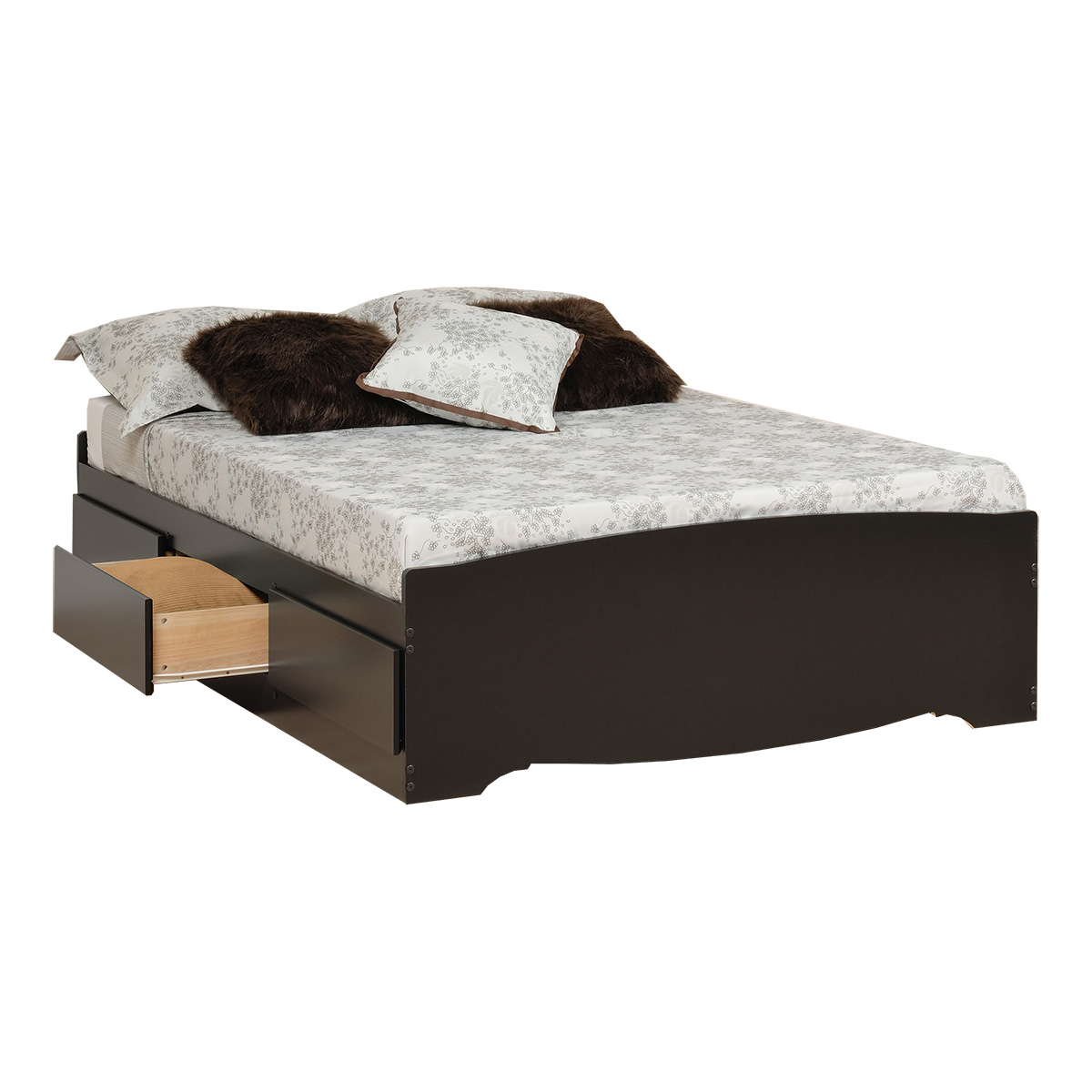 Storage Platform Bed Black, King Size Platform Bed With Drawers