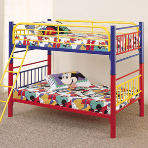Cartoon Town Twin Bunk Bed, Multi Colored Metal Bunk Beds