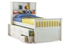 Captain's Bookcase Platform Bed - White AP8526032 - AP8526042