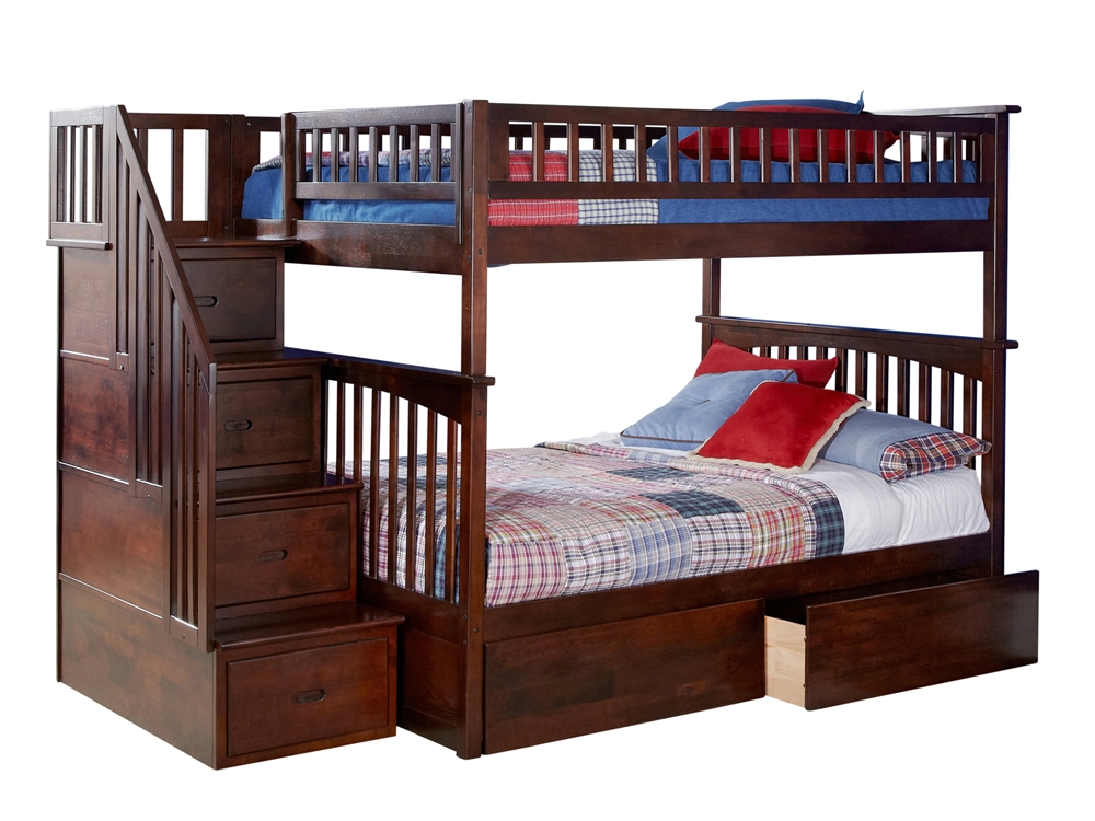 Columbia Full Staircase Bunk Bed, Furniture Of America Columbia Twin Xl Over Queen Bunk Bed