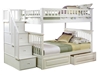 Columbia Full/Full Staircase Bunk Bed - White AB55802 - AB558X20