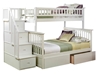 Columbia Twin/Full Staircase Bunk Bed - White AB55702 - AB557X20