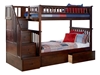 Columbia Twin/Twin Staircase Bunk Bed - Antique Walnut AB55604 - AB556X40