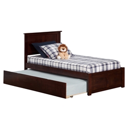Madison Platform Bed with Flat Panel Footboard - Antique Walnut Madison Platform Bed with Flat Panel Footboard - White
