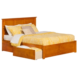 Madison Platform Bed with Flat Panel Footboard - Caramel Latte Madison Platform Bed with Flat Panel Footboard - Caramel Latte