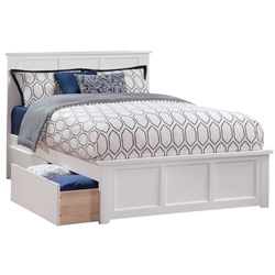 Madison Platform Bed with Matching Footboard - White Madison Platform Bed with Matching Footboard - White