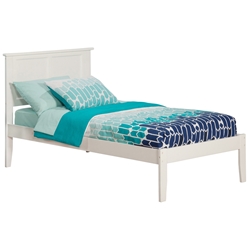 Madison Platform Bed with Open Footrails - White Madison Platform Bed with Open Footrails - White