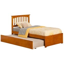 Mission Platform Bed with Flat Panel Footboard - Caramel Latte Mission Platform Bed with Flat Panel Footboard - Caramel Latte
