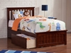 Mission Platform Bed with Matching Footboard - Antique Walnut - AR87X6X14