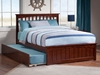 Mission Platform Bed with Matching Footboard - Antique Walnut - AR87X6X14