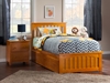 Mission Platform Bed with Matching Footboard - Caramel Latte - AR87X6X17