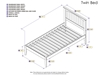 Mission Platform Bed with Open Footrails - White - AR87X1002