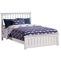 Mission Traditional Bed with Matching Footboard - White Mission Traditional Bed with Matching Footboard - White