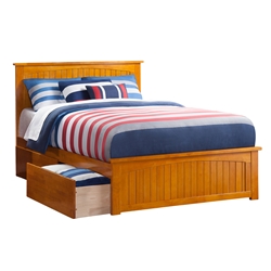 Nantucket Platform Bed with Matching Footboard - Caramel Latte Nantucket Platform Bed with Matching Footboard - Caramel Latte