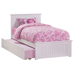 Nantucket Platform Bed with Matching Footboard - White Nantucket Platform Bed with Matching Footboard - White