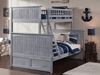 Nantucket Twin/Full Bunk Bed - Driftwood Grey AB59208 - AB592X80