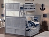 Nantucket Twin/Full Bunk Bed - Driftwood Grey AB59208 - AB592X80