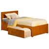 Orlando Platform Bed with Flat Panel Footboard - Caramel Latte - AR81X2X17
