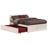 Orlando Platform Bed with Flat Panel Footboard - White - AR81X2X12