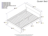 Orlando Platform Bed with Open Footrails - Antique Walnut - AR81X1004