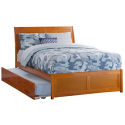 Portland Platform Bed with Matching Footboard - Caramel Latte Portland Platform Bed with Matching Footboard - Caramel Latte