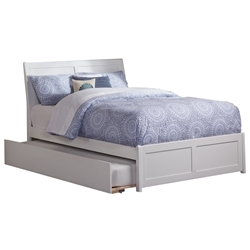 Portland Platform Bed with Matching Footboard - White Portland Platform Bed with Matching Footboard - White