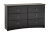 Sonoma Kid's 6-Drawer Dresser - Black BDC-4829 - BDC-4829