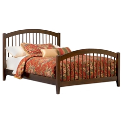 Windsor Traditional Bed with Matching Footboard - Antique Walnut Windsor Traditional Bed with Matching Footboard - Antique Walnut