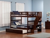 Woodland Full/Full Staircase Bunk Bed - Antique Walnut AB56804 - AB568X40
