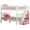 Woodland Full/Full Staircase Bunk Bed - White AB56802 Woodland Full/Full Staircase Bunk Bed - White AB56802
