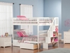 Woodland Full/Full Staircase Bunk Bed - White AB56802 - AB568X20