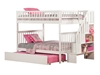 Woodland Full/Full Staircase Bunk Bed - White AB56802 - AB568X20