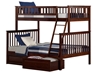 Woodland Twin/Full Bunk Bed - Antique Walnut AB56204 - AB562X40