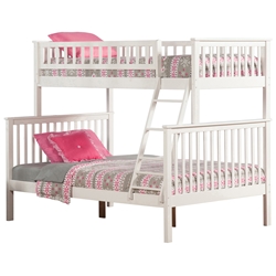 Woodland Twin/Full Bunk Bed - White AB56202 Woodland Twin/Full Bunk Bed - White AB56202