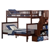 Woodland Twin/Full Staircase Bunk Bed - Antique Walnut AB56704 Woodland Twin/Full Staircase Bunk Bed - Antique Walnut AB56704