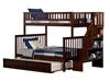Woodland Twin/Full Staircase Bunk Bed - Antique Walnut AB56704 - AB567X40