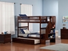 Woodland Twin/Twin Staircase Bunk Bed - Antique Walnut AB56604 - AB566X40