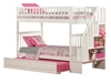 Woodland Twin/Twin Staircase Bunk Bed - White AB56602 - AB566X20