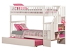 Woodland Twin/Twin Staircase Bunk Bed - White AB56602 - AB566X20