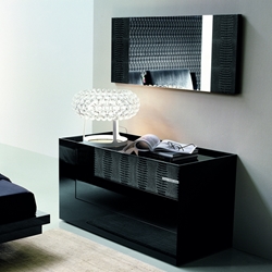 Luxe Modern Mirror Coordinates with The Luxe Modern collection. Crocodile leather effect on both sides.